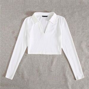 Rib-knit slid crop top